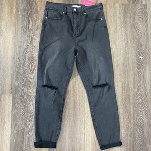 Shoedazzle Juniors Black Distressed High-Waisted Denim Jeans Size 32 NWT SALE